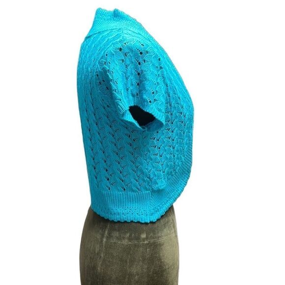 Kim Rogers Ladies Sweater Shrug, Open Front , Size Medium, Teal - Picture 3 of 6